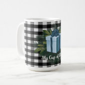 Buffalo Kariert Weihnachtsgeschenk | Blau Kaffeetasse (Vorderseite Links)