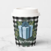 Buffalo Kariert Weihnachtsgeschenk | Blau Pappbecher (Rückseite)