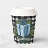 Buffalo Kariert Weihnachtsgeschenk | Blau Pappbecher (Vorderseite)