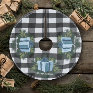Buffalo Kariert Weihnachtsgeschenk Blau Polyester Weihnachtsbaumdecke