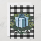 Buffalo Kariert Weihnachtsgeschenk | Blue Holiday  Einladung (Vorderseite)