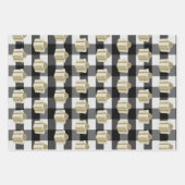 Buffalo Kariert Weihnachtsgeschenk | Gold Geschenkpapier Set (Vorderseite 2)