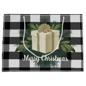 Buffalo Kariert Weihnachtsgeschenk | Gold Große Geschenktüte (Vorderseite)