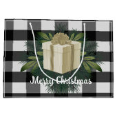 Buffalo Kariert Weihnachtsgeschenk | Gold Große Geschenktüte (Rückseite)