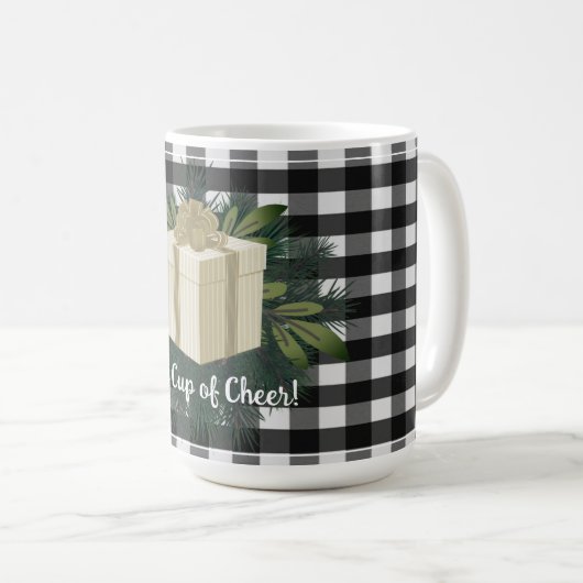 Buffalo Kariert Weihnachtsgeschenk | Gold Kaffeetasse (VorderseiteRechts)
