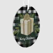 Buffalo Kariert Weihnachtsgeschenk | Gold Ornament (Vorderseite)