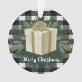 Buffalo Kariert Weihnachtsgeschenk | Gold Ornament (Vorderseite)