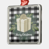 Buffalo Kariert Weihnachtsgeschenk | Gold Ornament Aus Metall (Links)