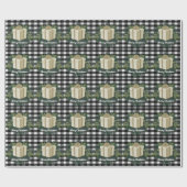 Buffalo Kariert Weihnachtsgeschenk | Gold Weihnach Geschenkpapier (Flach)