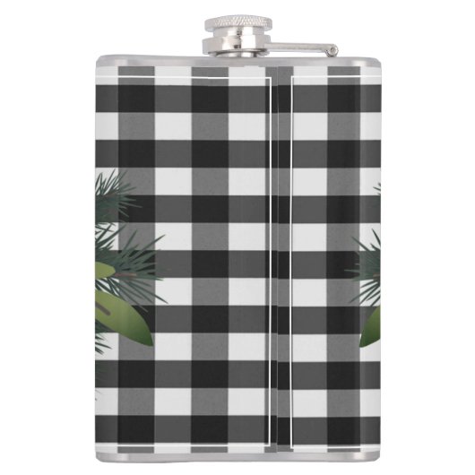 Buffalo Kariert Weihnachtsgeschenk | Grün Flachmann (Rückseite)