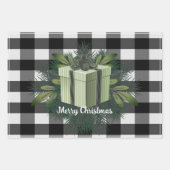 Buffalo Kariert Weihnachtsgeschenk | Grün Geschenkpapier Set (Vorderseite)