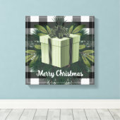 Buffalo Kariert Weihnachtsgeschenk | Grün Leinwanddruck (Insitu (Holzboden))