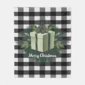 Buffalo Kariert Weihnachtsgeschenk | Grüner Urlaub Fleecedecke (Vorderseite)