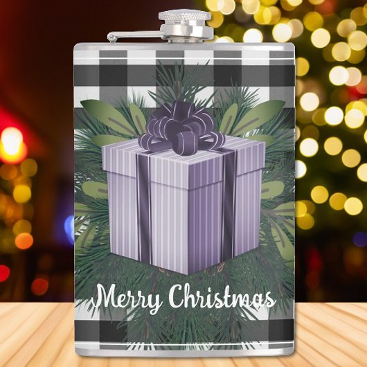 Buffalo Kariert Weihnachtsgeschenk | LILA Flachmann