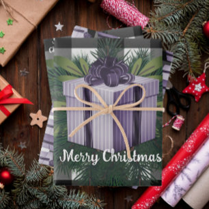 Buffalo Kariert Weihnachtsgeschenk LILA Geschenkpapier Set