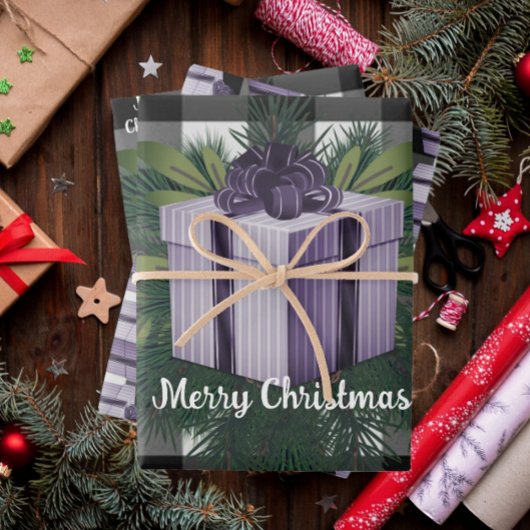 Buffalo Kariert Weihnachtsgeschenk | LILA Geschenkpapier Set