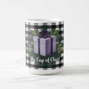 Buffalo Kariert Weihnachtsgeschenk   LILA Kaffeetasse
