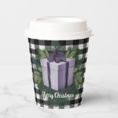 Buffalo Kariert Weihnachtsgeschenk | LILA Pappbecher (Vorderseite)