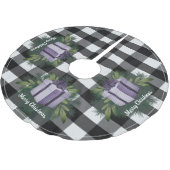 Buffalo Kariert Weihnachtsgeschenk | LILA Polyester Weihnachtsbaumdecke (Schrägansicht)