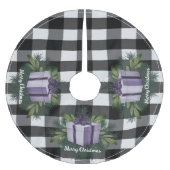 Buffalo Kariert Weihnachtsgeschenk | LILA Polyester Weihnachtsbaumdecke (Vorderseite)