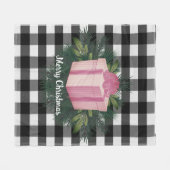 Buffalo Kariert Weihnachtsgeschenk | Pink Holiday Fleecedecke (Vorderseite (Horizontal))