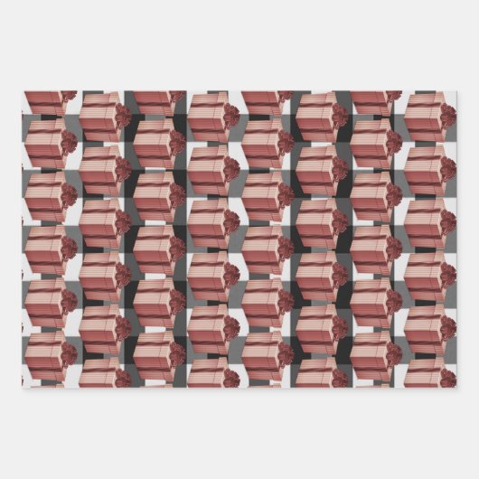 Buffalo Kariert Weihnachtsgeschenk | Rot Geschenkpapier Set (Vorderseite 2)