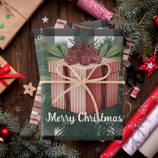 Buffalo Kariert Weihnachtsgeschenk | Rot Geschenkpapier Set
