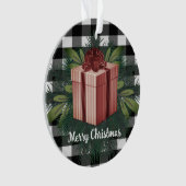 Buffalo Kariert Weihnachtsgeschenk | Rot Ornament (Vorderseite)