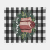 Buffalo Kariert Weihnachtsgeschenk | Roter Urlaub Fleecedecke (Vorderseite (Horizontal))