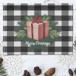 Buffalo Kariert Weihnachtsgeschenk | Roter Urlaub Geschirrtuch<br><div class="desc">Fügen Sie eine festliche Touch zu Ihrer Küche in dieser Feriensaison mit einem Buffalo Karierten Weihnachtsgeschenk Holiday Kitchen Handtuch. Das Küchentücher-Design ist mit einem gestreiften Weihnachtsgeschenk ausgestattet,  das vor einem schwarz-weißen Gingham-Hintergrund geschmückt ist. Mit diesem Design sind auch zusätzliche Geschenk- und Urlaubsartikel erhältlich.</div>