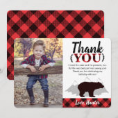 Buffalo Kariert Wild Bear Lumberjack Foto Dankeskarte (Vorne/Hinten)