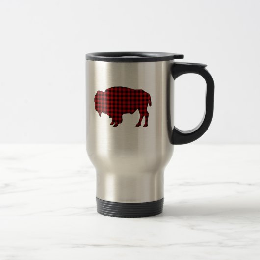 Buffalo Kariert Wildlife Mit Monogramm Travel Mug Reisebecher (Rechts)