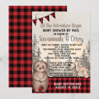 Buffalo Kariert Woodland Baby Dusche per Post