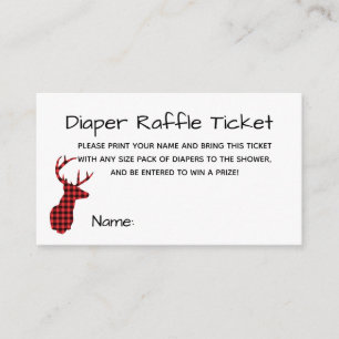 Buffalo Kariert Woodland Diaper Raffel Ticket Begleitkarte