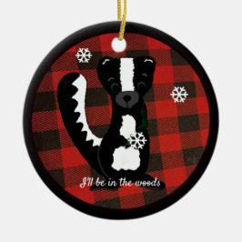 Buffalo Kariert Woodland Skunk Keramik Ornament