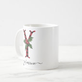 Buffalo Kariert Y Monogram Weihnachtskaffee Tasse (Vorderseite Links)