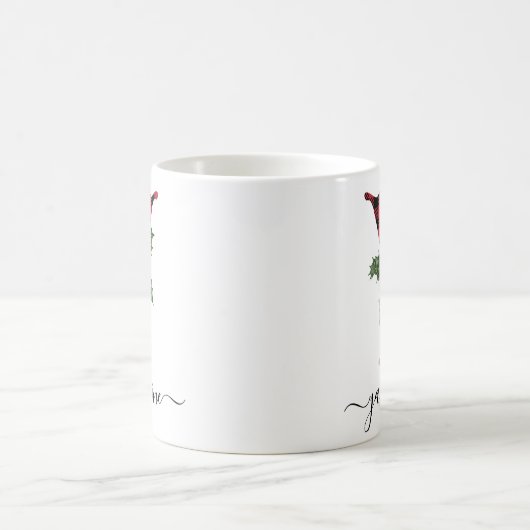 Buffalo Kariert Y Monogram Weihnachtskaffee Tasse (Mittel)