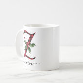 Buffalo Kariert Z Monogram Weihnachtskaffee Tasse (Vorderseite Links)