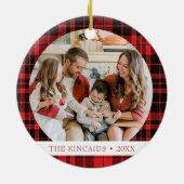 Buffalo Kariert Zwei Foto Weihnachtsdekoration Keramik Ornament (Hinten)