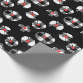 Buffalo Karierte Blume auf schwarz Geschenkpapier (Ecke)