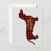 Buffalo Karierte Dackel Weihnachten Postkarte (Vorne/Hinten)