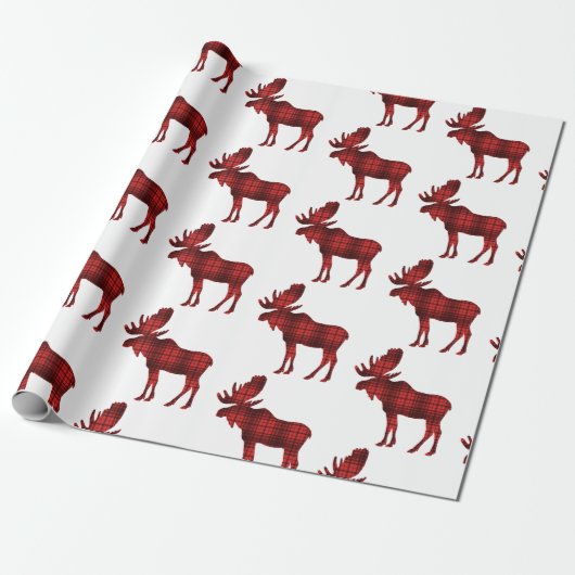 Buffalo Karierte Elche Rustikale Landwald Geschenkpapier (Ungerollt)