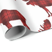 Buffalo Karierte Elche Rustikale Landwald Geschenkpapier (Rolleneckpunkt)