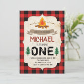 Buffalo karierte Feuerwehr-Party Einladung (Stehend Vorderseite)