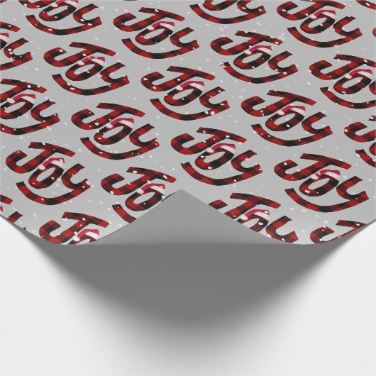 Buffalo Karierte Freude und Schneeflocken Geschenkpapier (Ecke)