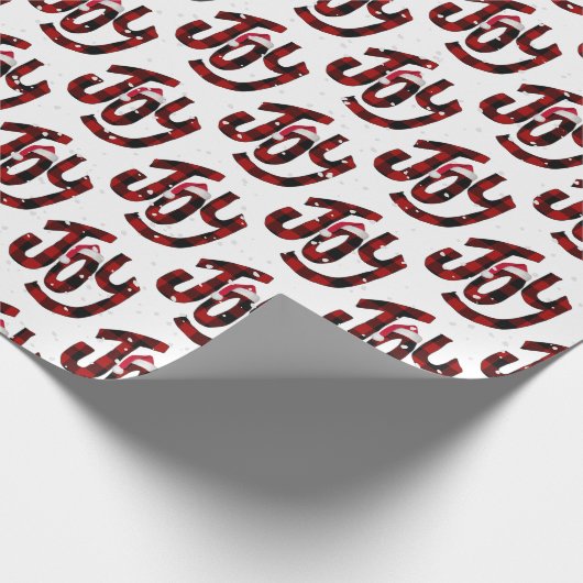 Buffalo Karierte Freude und Schneeflocken Geschenkpapier (Ecke)