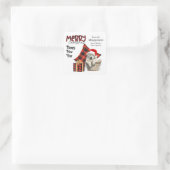 Buffalo Karierte große Pyrenäen Welpenurlaub Quadratischer Aufkleber (Tasche)