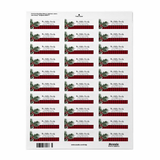 Buffalo karierte Grünanlage Rücksendeadresse (Vorne)