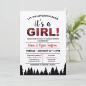 Buffalo Karierte Kinderdusche Einladung - Es ist e (Stehend Vorderseite)