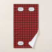 Buffalo karierte Monogramm Familienname DIY Initia Badhandtuch Set (Handtuch)